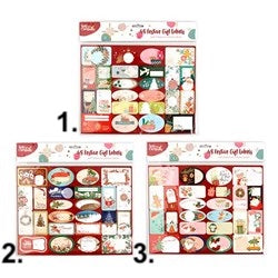 HOP INTO CHRISTMAS Festive Glitter Self-Adhesive Gift Labels 48 Pack (3 Designs)