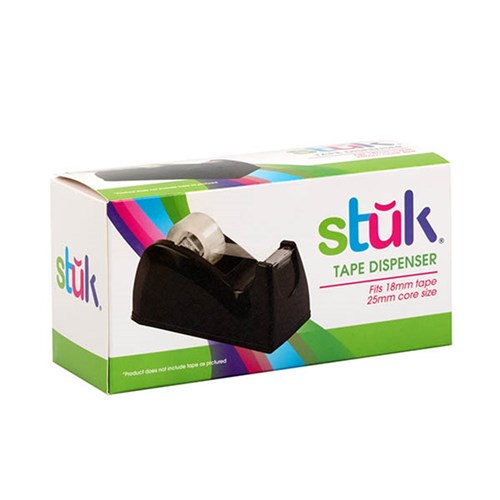 STUK Black Tape Dispenser with 25mm Core for 18mm Tape
