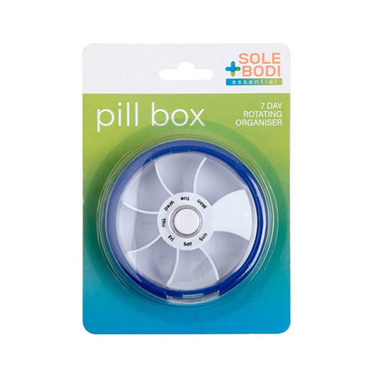 SOLE+BODI 7 Day Pill Box Rotating Organiser 9.9x2.5cm