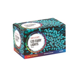 LIGHT'N BRIGHT Fairy Lights 120 Aqua Blue LEDs Electrical Indoor/Outdoor (Electrical)