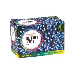 LIGHT'N BRIGHT Fairy Lights 100 Blue LEDs - 2 Function Modes, Indoor/Outdoor (Solar)