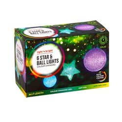 LIGHT'N BRIGHT Star and Ball 6 Colour Changing Lights (Solar)