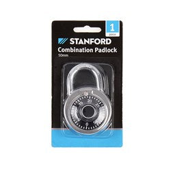 STANFORD 50mm Combination Padlock Silver/Black