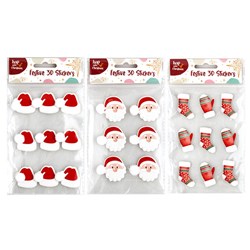 HOP INTO CHRISTMAS Festive 3D Stickers – Choose from Santa Hats, Santa Heads, Stockings or Mittens Packs