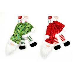 HOP INTO CHRISTMAS Santa Outfit Wine Bottle Covers – Red/White or Green/White