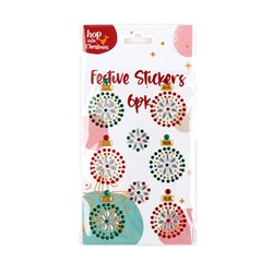 HOP INTO CHRISTMAS Festive Stickers – Red or Green 6 Pack