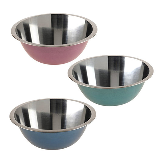 COLOURFUL BOWLS Stainless Steel 16cm - External Colour Pink, Green or Blue