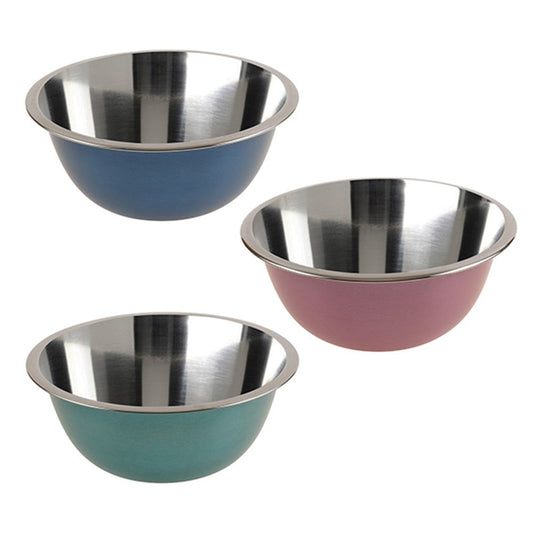 COLOURFUL BOWLS Stainless Steel 24cm - External Colour Pink, Green or Blue