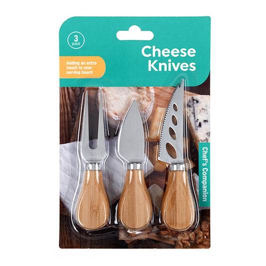 CHEF'S COMPANION 3 Piece Natural Wood Cheese Knives Pack