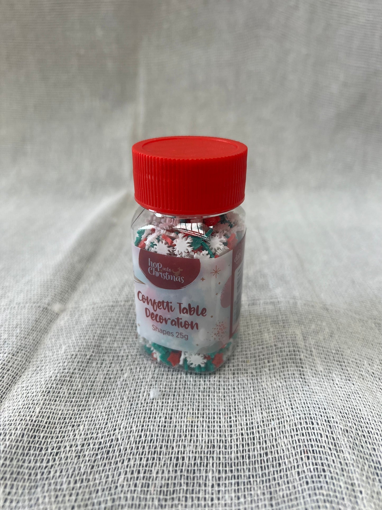 HOP INTO CHRISTMAS Confetti Table Decoration 18g - Red/White/Green Shapes, Red/Green Glitter or Red/White/Green Gemstones