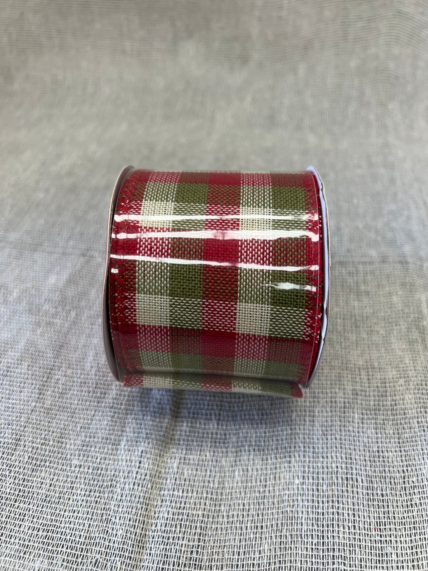HOP INTO CHRISTMAS Festive Fabric Ribbon 6.5cmx2.7m - Checked, Polka Dots, Candy Canes, Christmas Trees, Gold Spots and Gold Cross Hatch