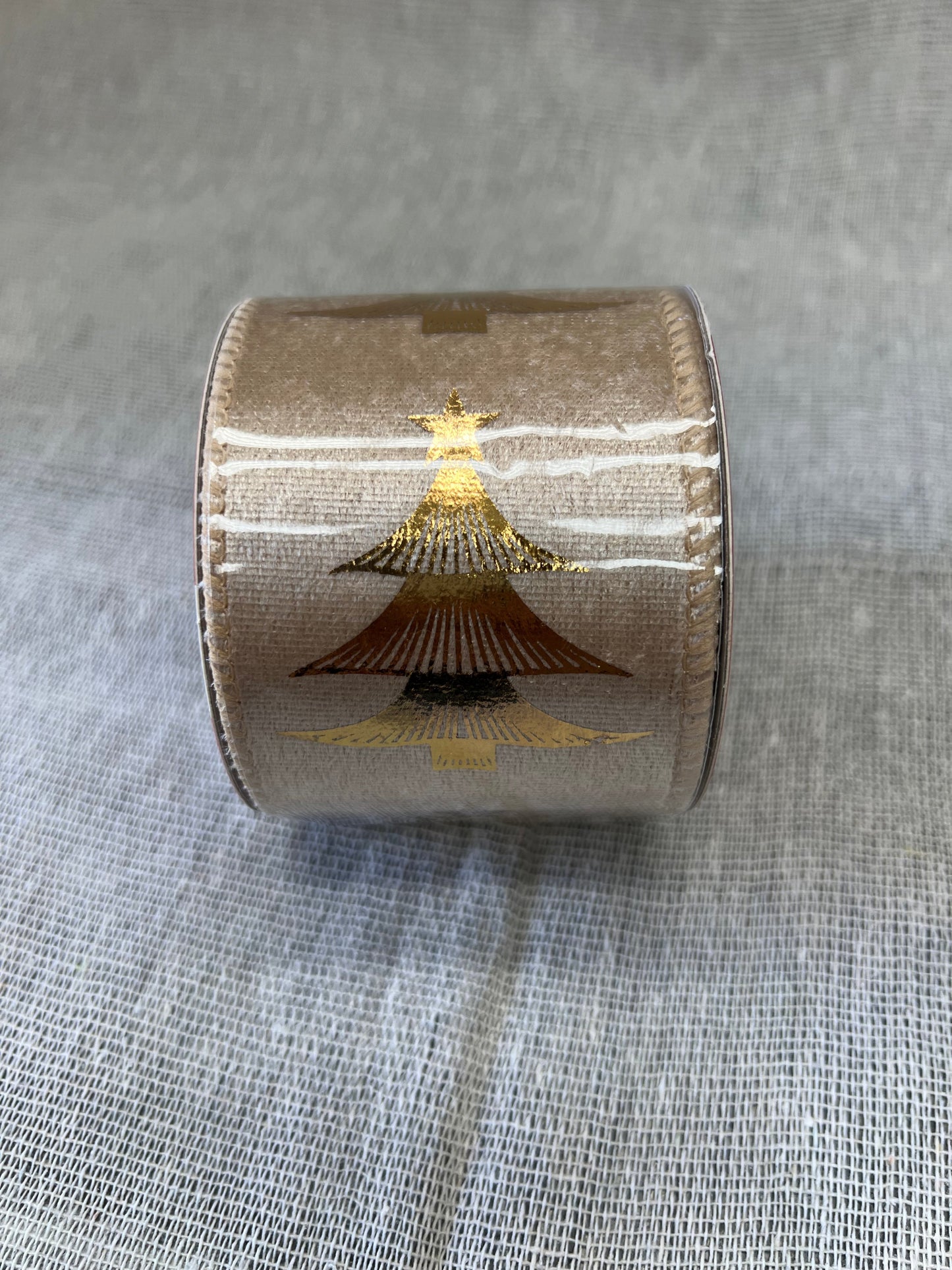 HOP INTO CHRISTMAS Festive Fabric Ribbon 6.5cmx2.7m - Red, Sparkly Silver, Silver Icicles on White, Sparkly Gold, Gold Foil Christmas Tree or Metallic Gold/White Snowflake