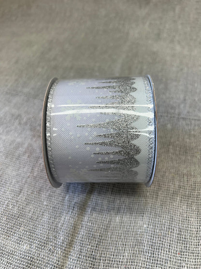 HOP INTO CHRISTMAS Festive Fabric Ribbon 6.5cmx2.7m - Red, Sparkly Silver, Silver Icicles on White, Sparkly Gold, Gold Foil Christmas Tree or Metallic Gold/White Snowflake