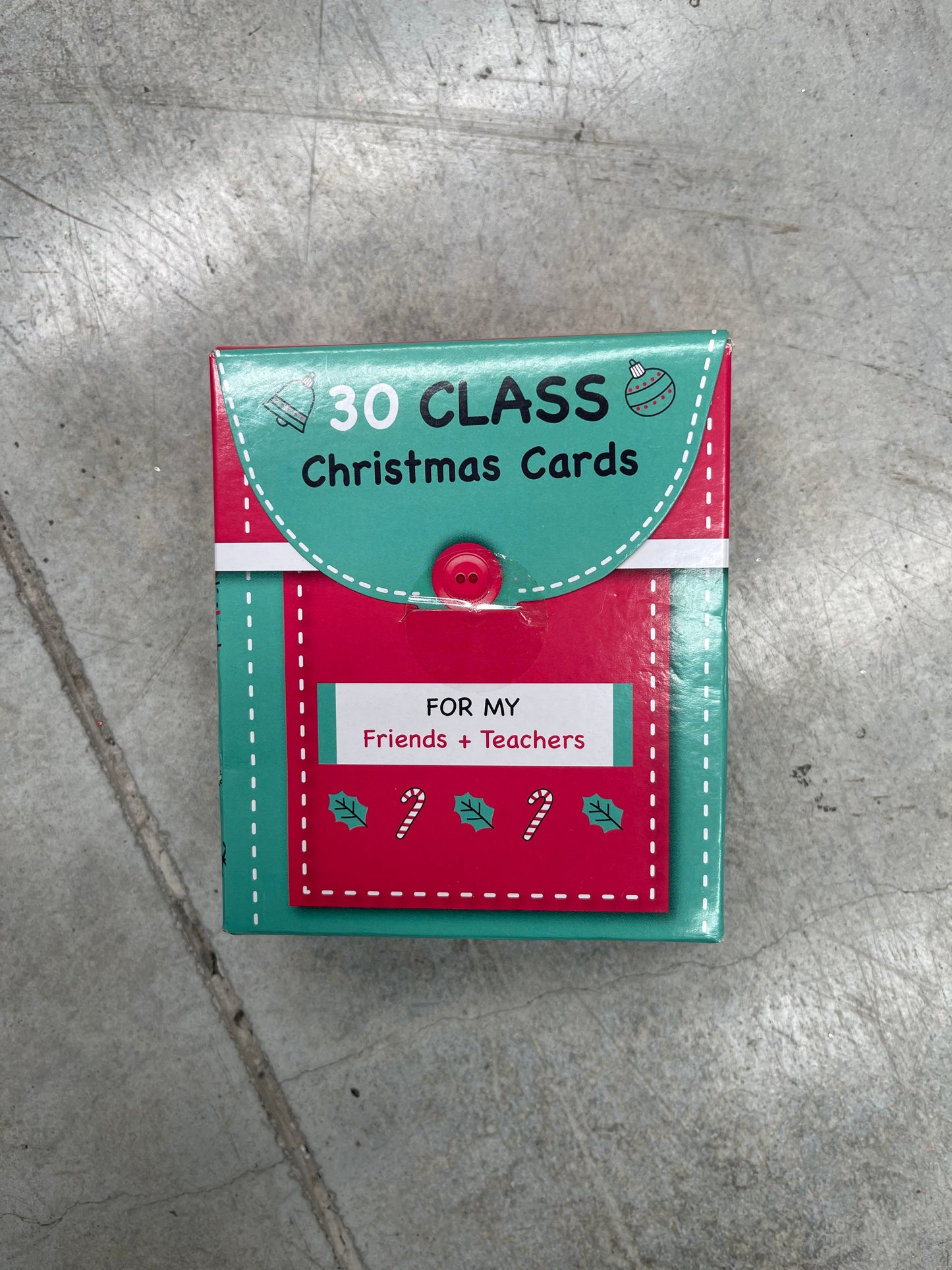 School Class Christmas Cards 8.5x10cm for Friends and Teachers - 2 Designs for Teachers and 3 Designs for Friends 30 Pack