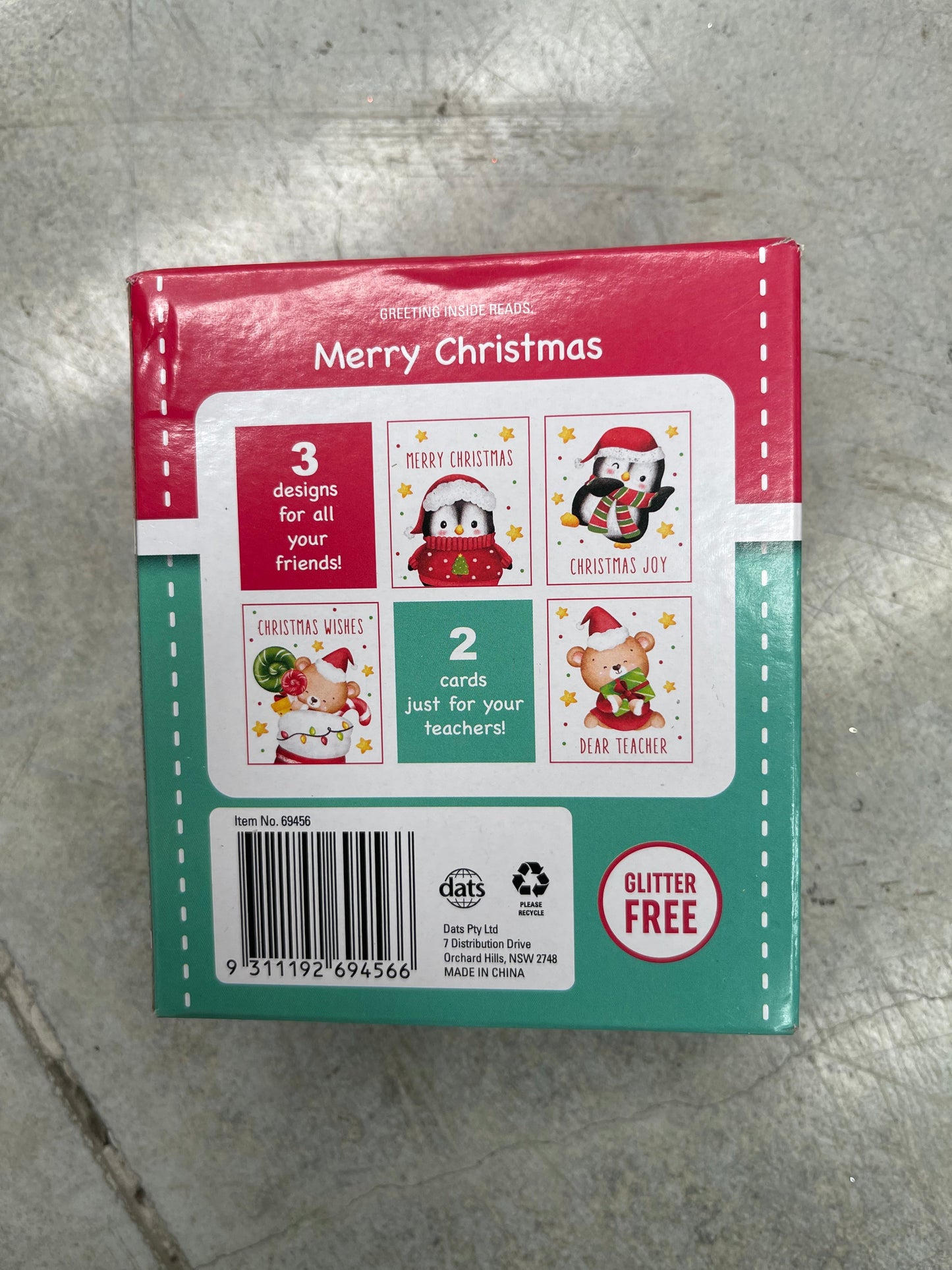 School Class Christmas Cards 8.5x10cm for Friends and Teachers - 2 Designs for Teachers and 3 Designs for Friends 30 Pack