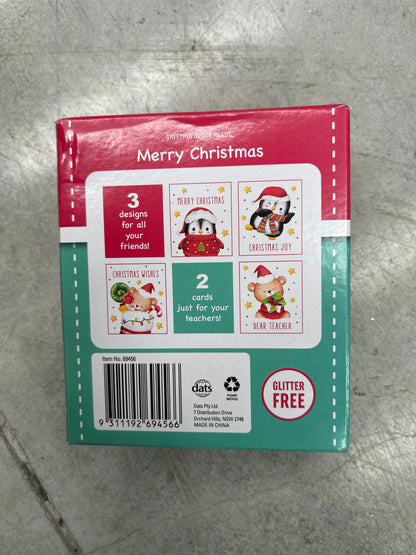 School Class Christmas Cards 8.5x10cm for Friends and Teachers - 2 Designs for Teachers and 3 Designs for Friends 30 Pack