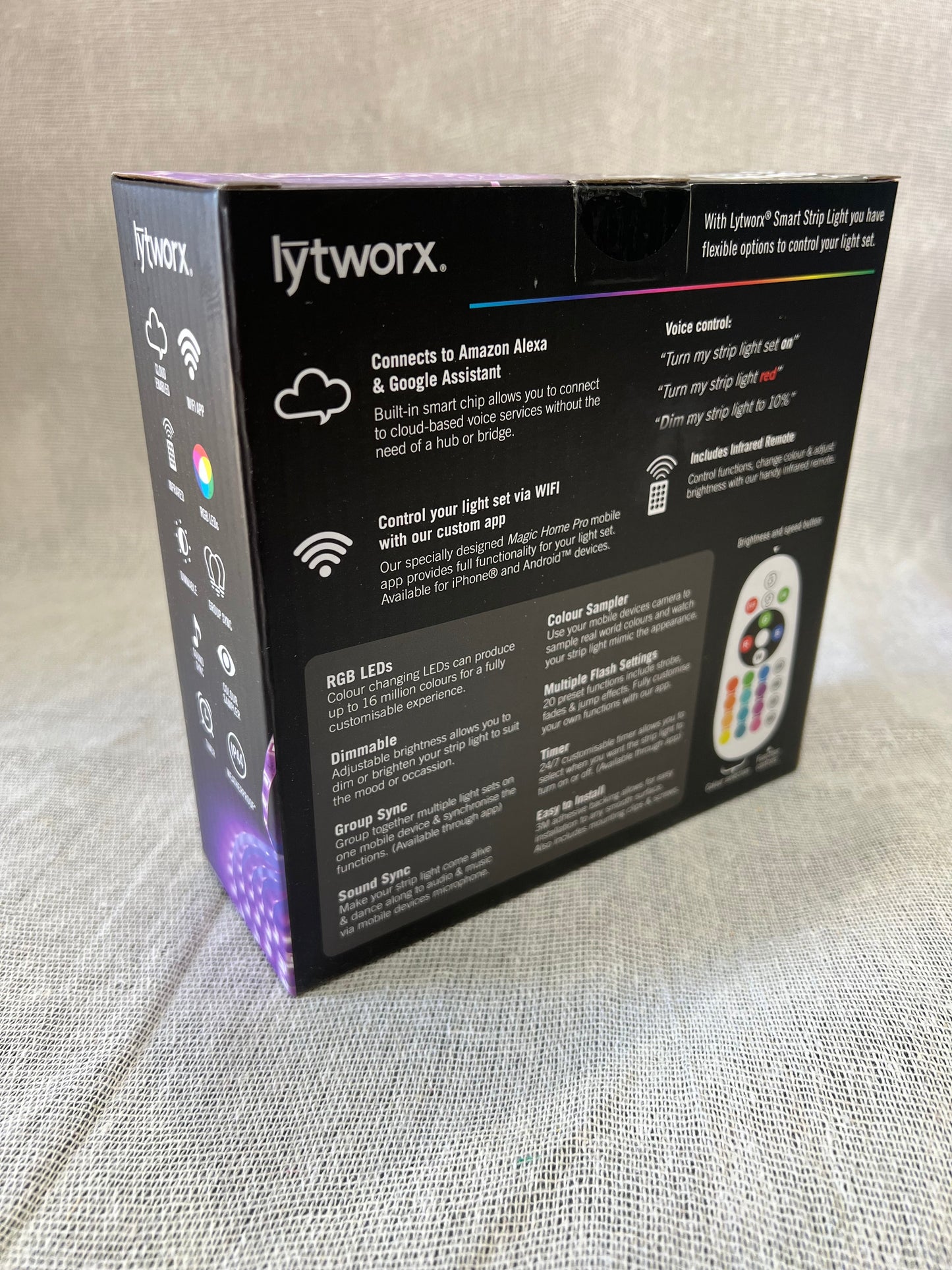 LYTWORX Smart Strip Light 16 Million Colours and Sound via Cloud, WiFi and Infrared Remote 5m Lit Length Indoor/Outdoor (Electrical)