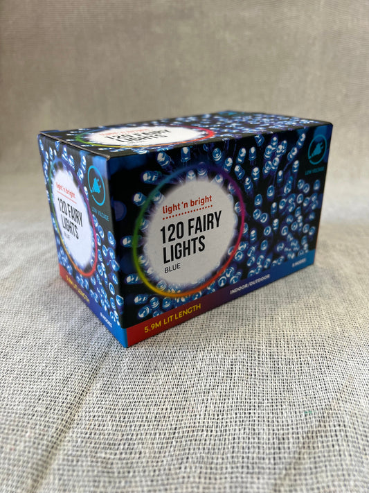 LIGHT'N BRIGHT Fairy Lights 120 Blue LEDs with 5.9m Lit Length and 8 Modes Indoor and Outdoor (Electrical)