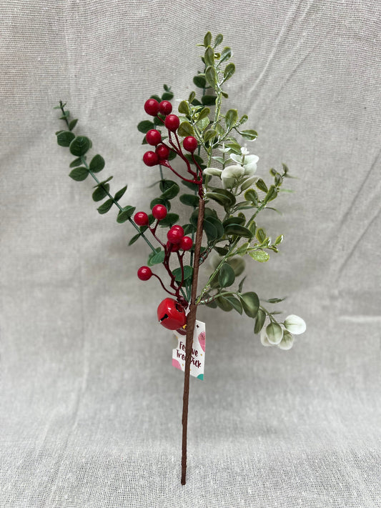 Decorative Christmas Tree Picks with Bell 34cm