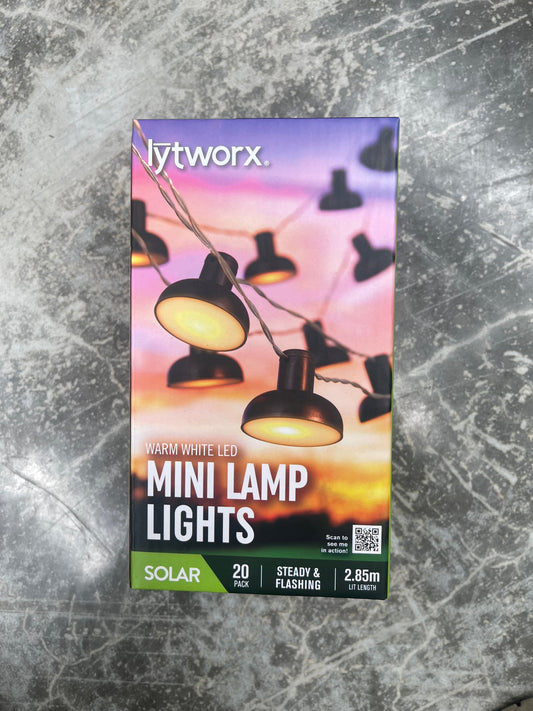LYTWORX SOLAR LED Mini Black Lamps String Lights W/ 2 Functions