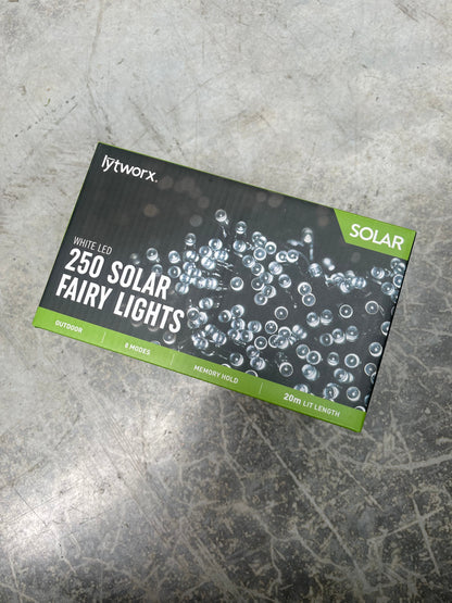 250 White Solar LED Fairy Lights with 8 Modes