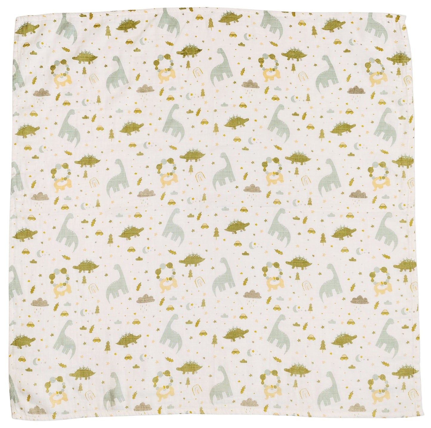 URBAN JUNIOR Dinosaur Print Muslin Swaddle Wrap 80x80cm