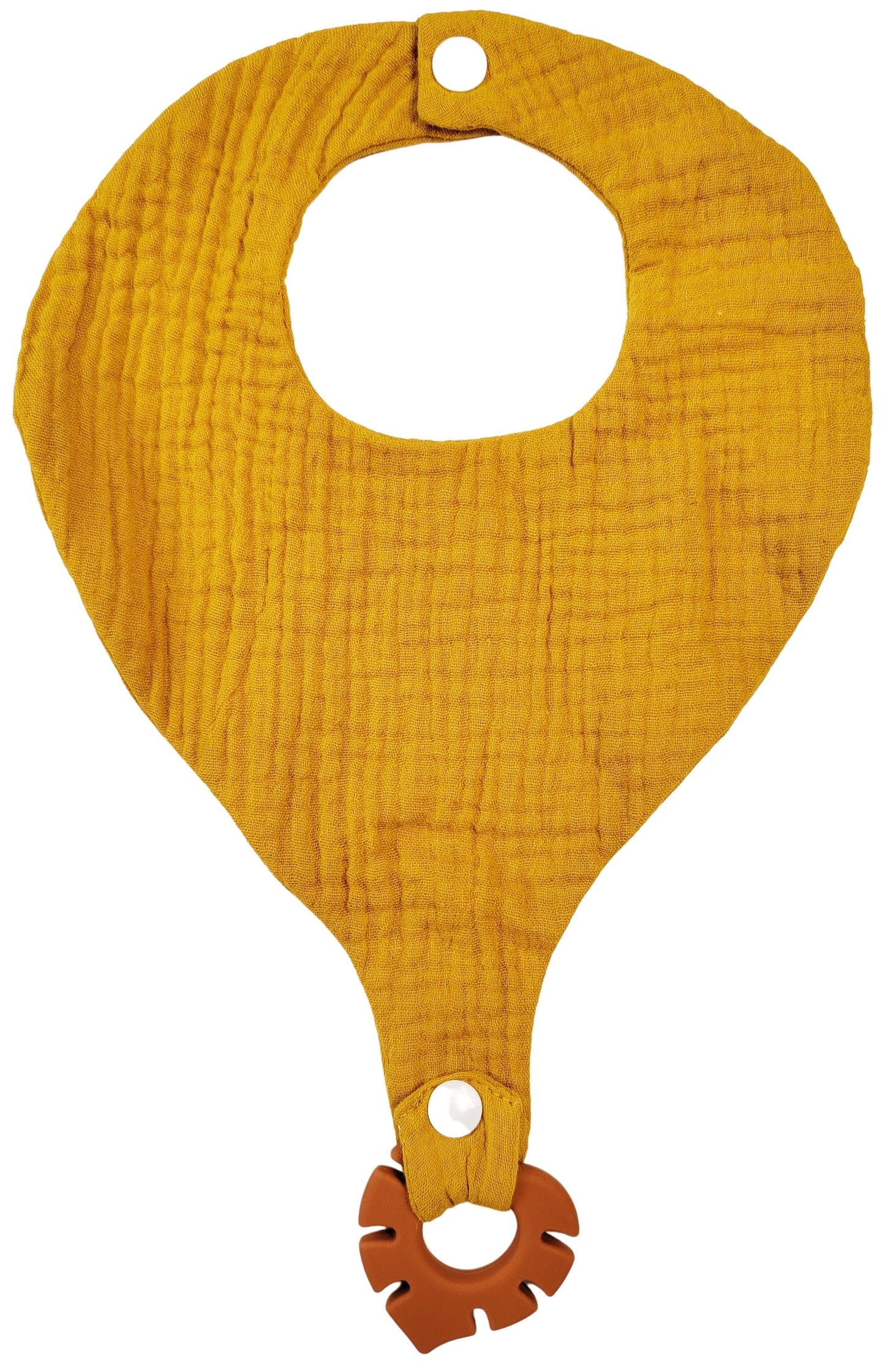 URBAN JUNIOR Mustard Cotton Bib with Teether 20x28cm