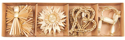 Straw Angel I Snowflake I Heart I Reindeer Christmas Hanging Decoration Gift Box